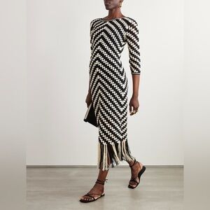 NWT Zimmermann Halliday Chevron Hand Crochet Fringed Dress 1 US6